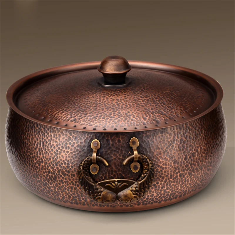 Induction Cooker Pure Copper Pot Household Oldfashioned Manual Flat