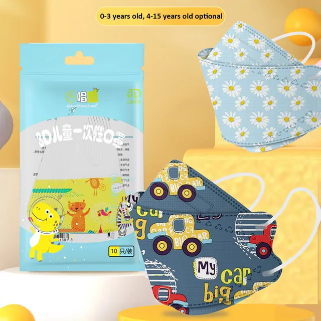 Children FFP2 Fish Face Mask For Kids 4-12 Old KN95 Mascarillas FPP2 Niños Homologada 4 Ply Fish FFP2mask Child Morandi Maske 3