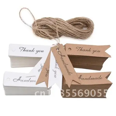 

100pcs handmade festival wedding favors cookies Gift Box decorative packing tag paper gift label tag Party tag