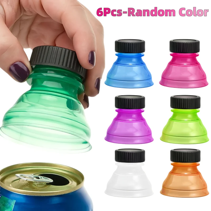 Reusable plastic airtight lid 6Pcs/12pcs beer water dispenser lid can protector caps cover bottle top soda saver cans dust cover