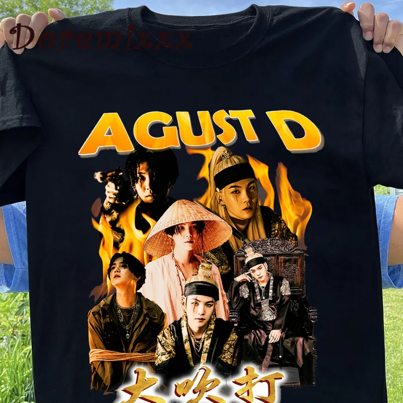

Agust D Daechwita Vintage Bootleg Classic Graphic T-Shirt Men O-neck Cotton Tshirt Summer Tops Y2k Tees Harajuku Streetwear