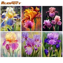 

RUOPOTY Frame Diy Painting By Numbers Flowers Kits Modern Drawing Coloring By Numbers For Home Decors Wall Art Picutre 60x75cm