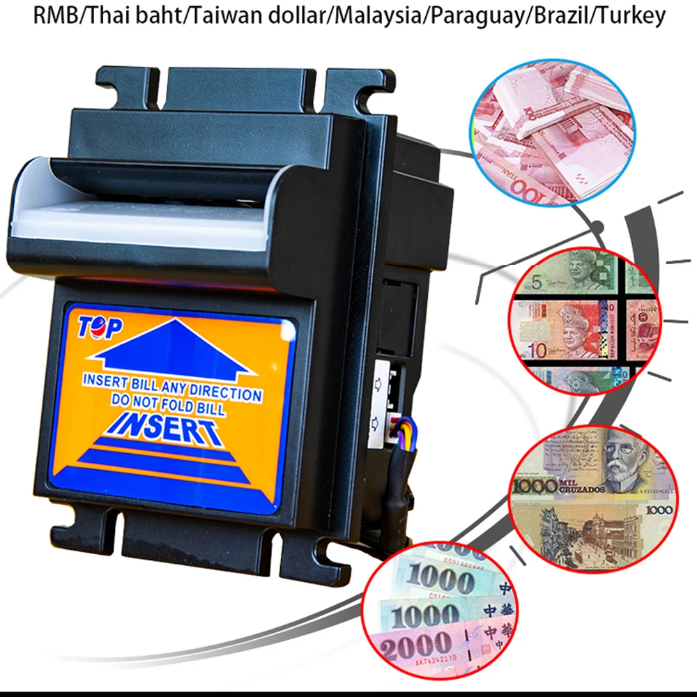 크레인 게임 자판기 코인 아케이드용 펄스 신호 포함 지폐 검사기, TOP TB77 TB74 Usd Eur Usd Bill  Acceptor - AliExpress