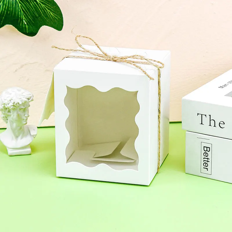 10/30/50pcs kraft paper candle gift boxes with clear window – includes tags & twine for wedding favors, birthday party packaging, ideal for candles, treats, and small gifts