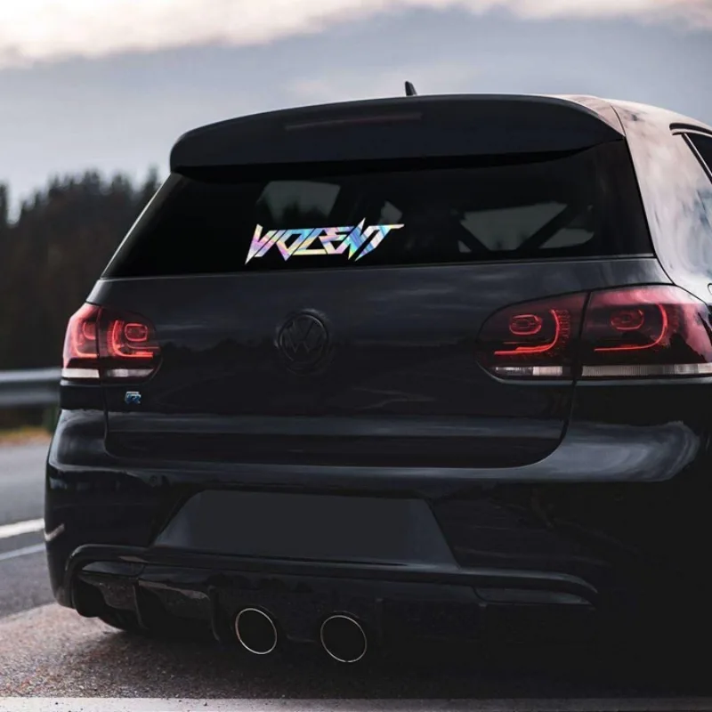 VIOLENT Car Stickers on Automobile Front and Rear Windshield Truck Sunscreen Decals Drifting Auto Cool Decor Autocollant Voiture