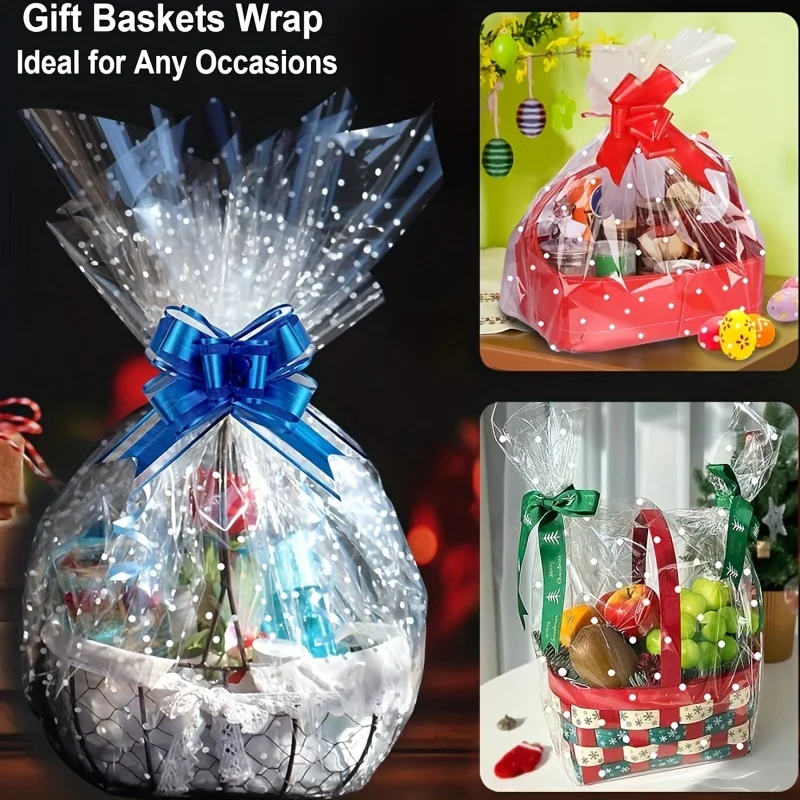 Transparent gift wrapping paper with unique white embellishment suitable for wrapping snacks gifts and flowers gift wrapping paper