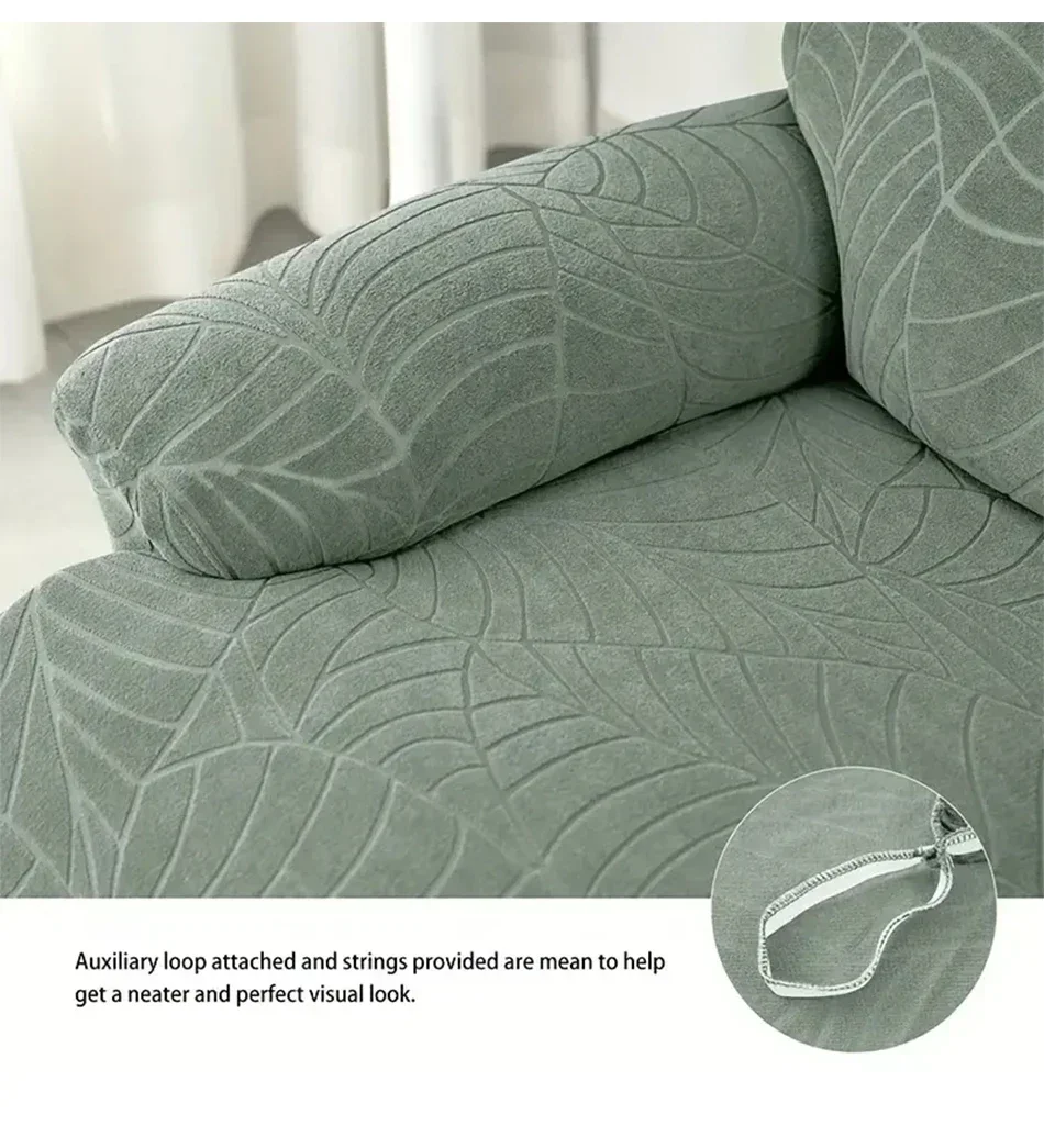 Leaves Jacquard Recliner Chair Cover  Chair Covers Elastic Spandex Single Sofa Covers Armchair Slipcover Couch Protector 6