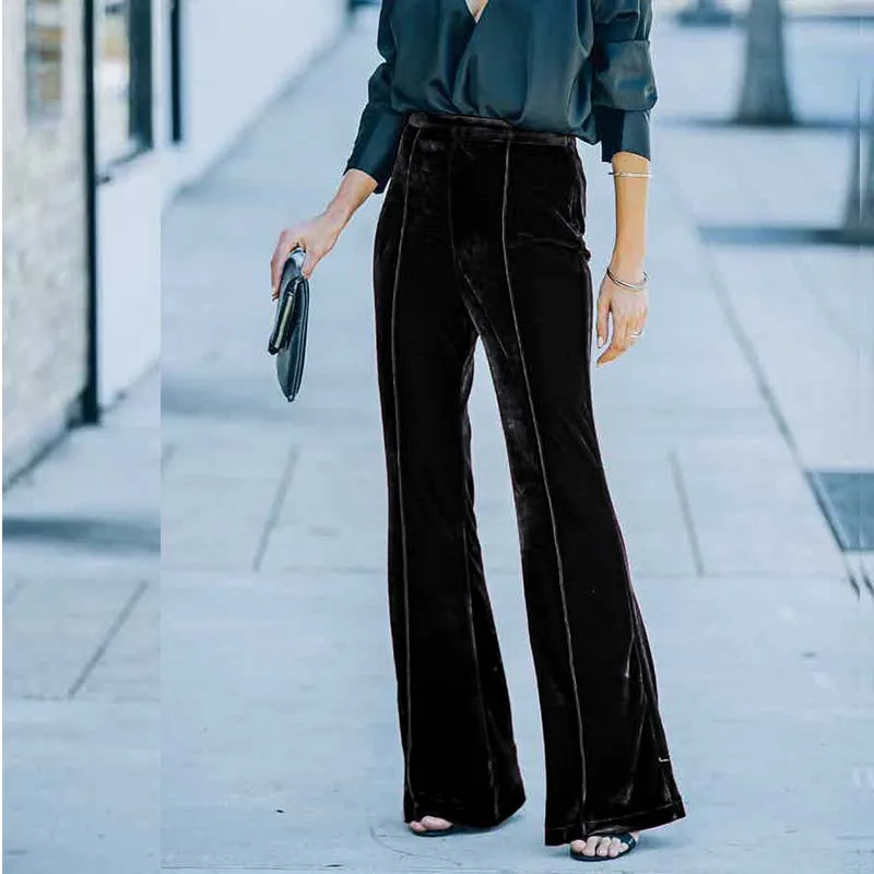 High Rise Flare Ponte Pant in Black | Glassons
