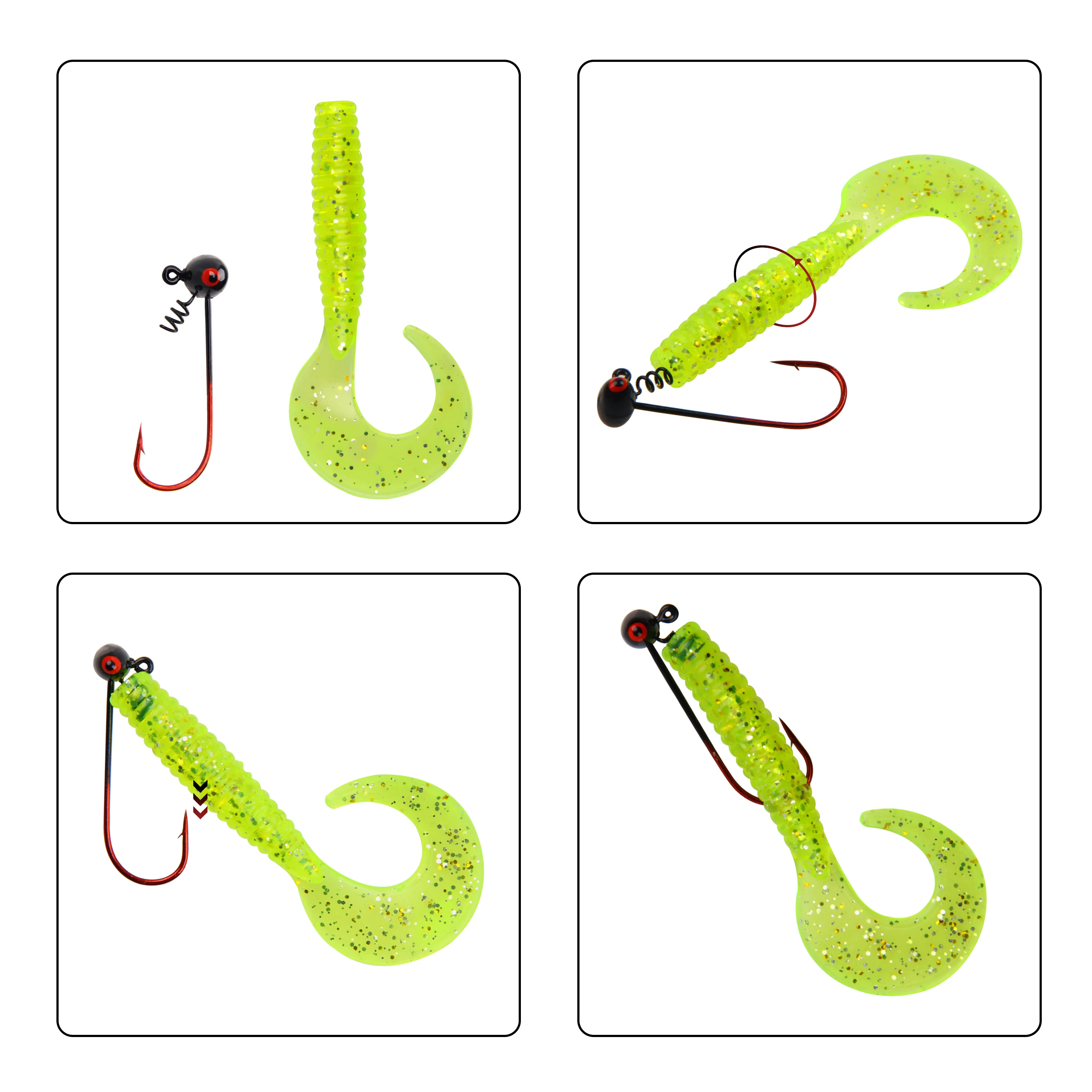 15PCS Shakey Head Jig Hooks Bass Jig Head Wobble Head Jig with