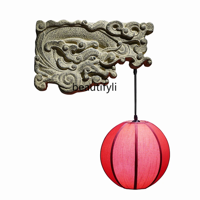 

Retro New Chinese Style Wall Lamp Hotel Corridor Aisle Wall Lamp Outdoor Yard Lamp Chinese Style