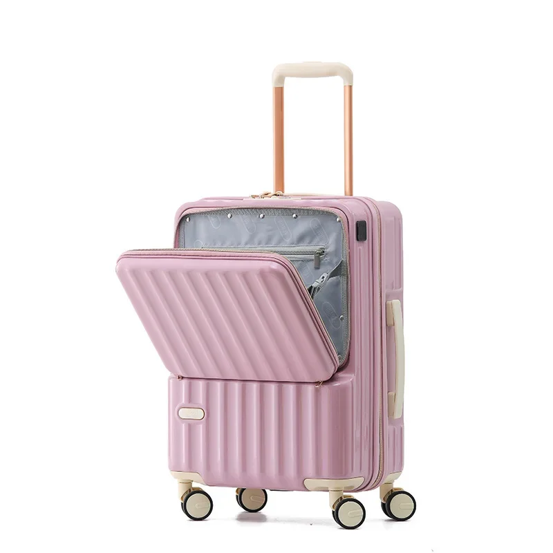 

New 2023 Multi-function Open 20/24 Inch Boarding Case Password Luggage Carry-on Wheel Trolley Suitcase Travel Case 트렁크를 굴리다