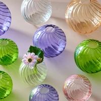 Mini Colorful Sphere Glass Bubble Vase for Flower Arrangement Cute Bud Vase Sphere Glass Art Flower Ware Home Decor 1