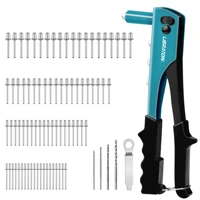 LIBRATON Rivet Gun Rivet Gun Kit Pop Rivet Gun 80PCS Metal Rivets 4 Drill Bits Heavy Duty Hand Riveter Rivet Gun Tool for Metal 1