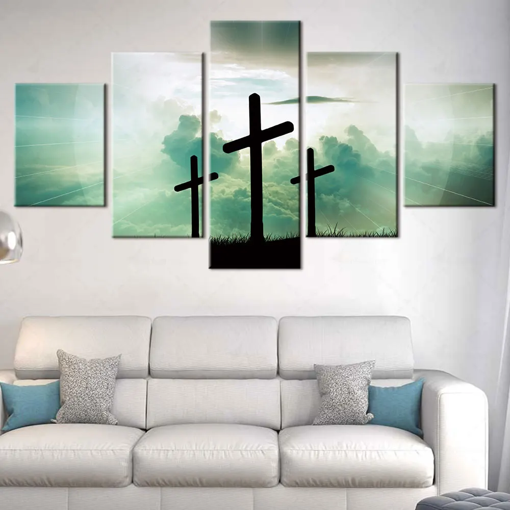 

Artsailing Modern 5 Pieces God Jesus Cross Canvas Artwork Prints Paintings Wall Art Modular Home Decoration Poster Free Shipping