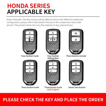 Portachiavi con copertura a distanza per auto in metallo Shell Fob per Honda CR-V CRV Accord Odyssey Civic XRV Vezel Jade Crider Fit Holder accessori - Portachiavi con copertura a distanza per auto in metallo Shell Fob per Honda CR V