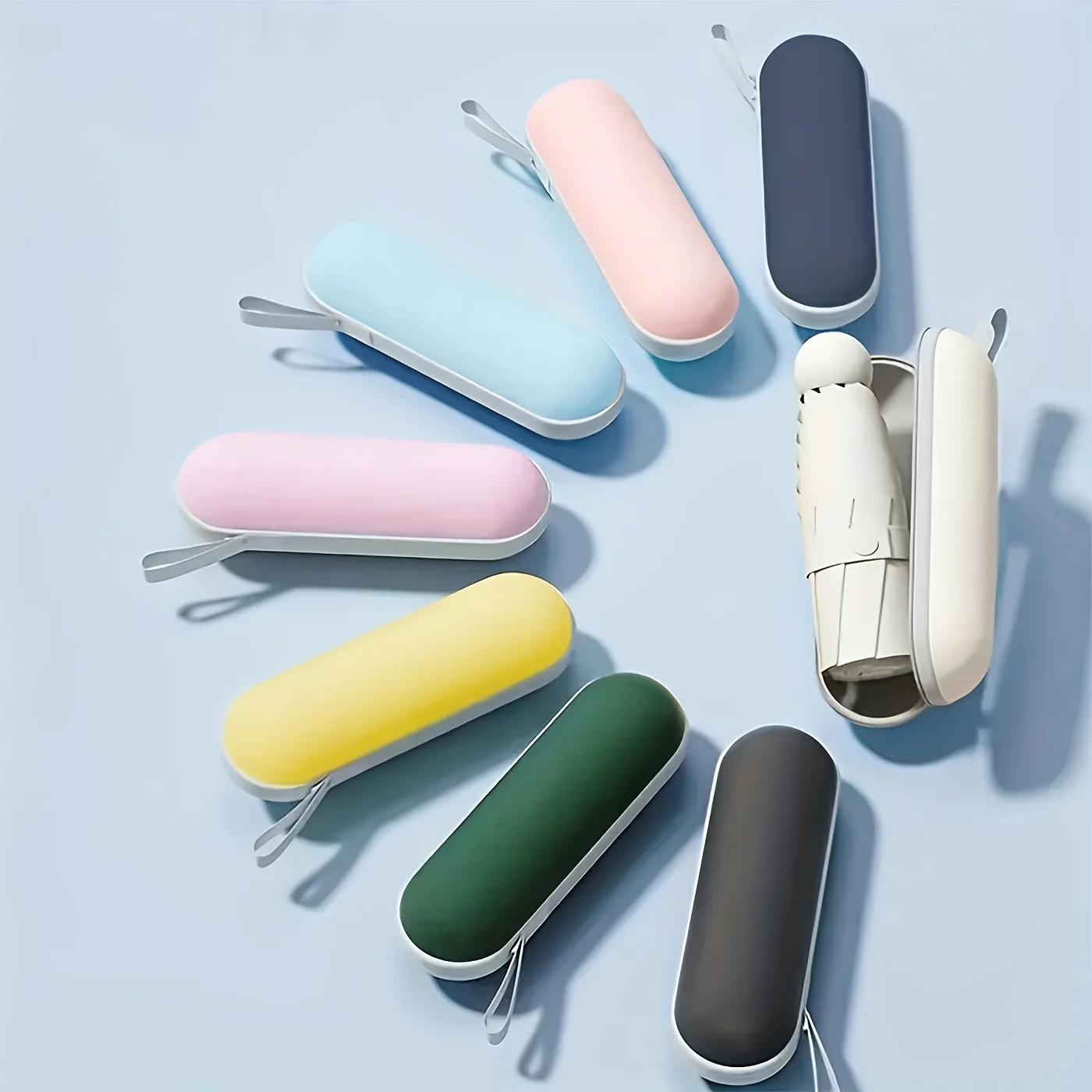1pc Anti-Uv Mini Umbrella For Sunny And Rainy Days, Portable With Uv Coating And 6 Reinforced Ribs 3
