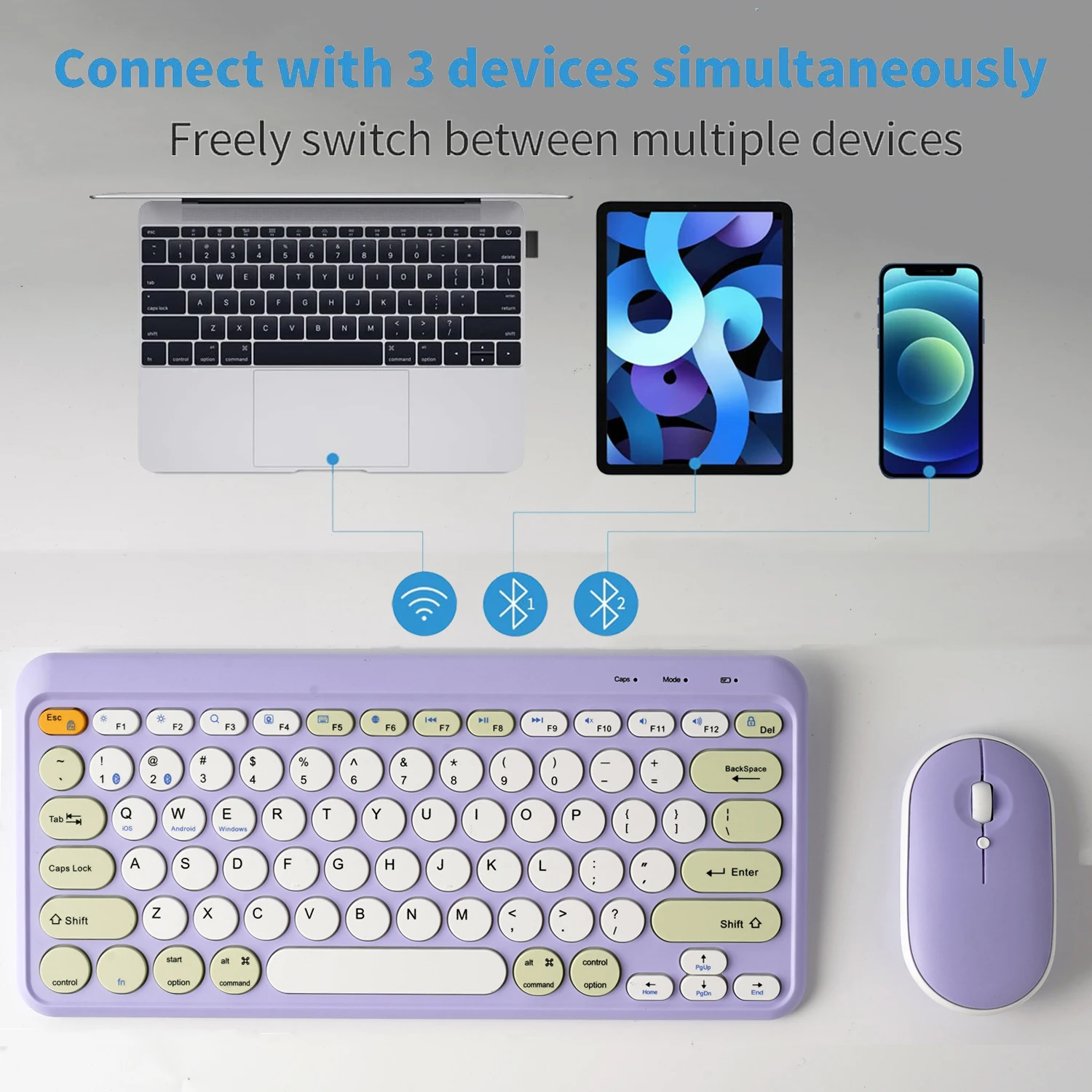 Teclado e Mouse Sem Fio de Modo