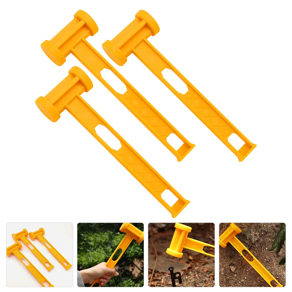 

3 Pcs Plastic Hammer Outdoor Nail Tents Survival Tools Portable for Camping Reusable Mallet Multi-function