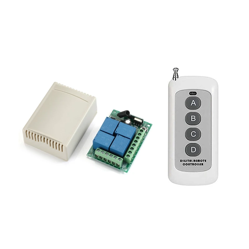 

Wireless Remote Control Switch With 4 Channel 433Mhz Garage Remote Control Durable