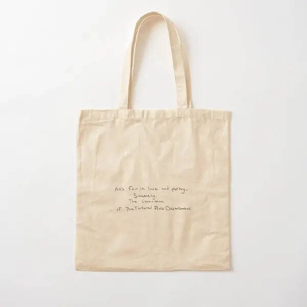 

All Is Fair In Love And Poetry Cotton Canvas Bag Designer Fashion Women Fabric Reusable Printed Unisex Casual Shopper