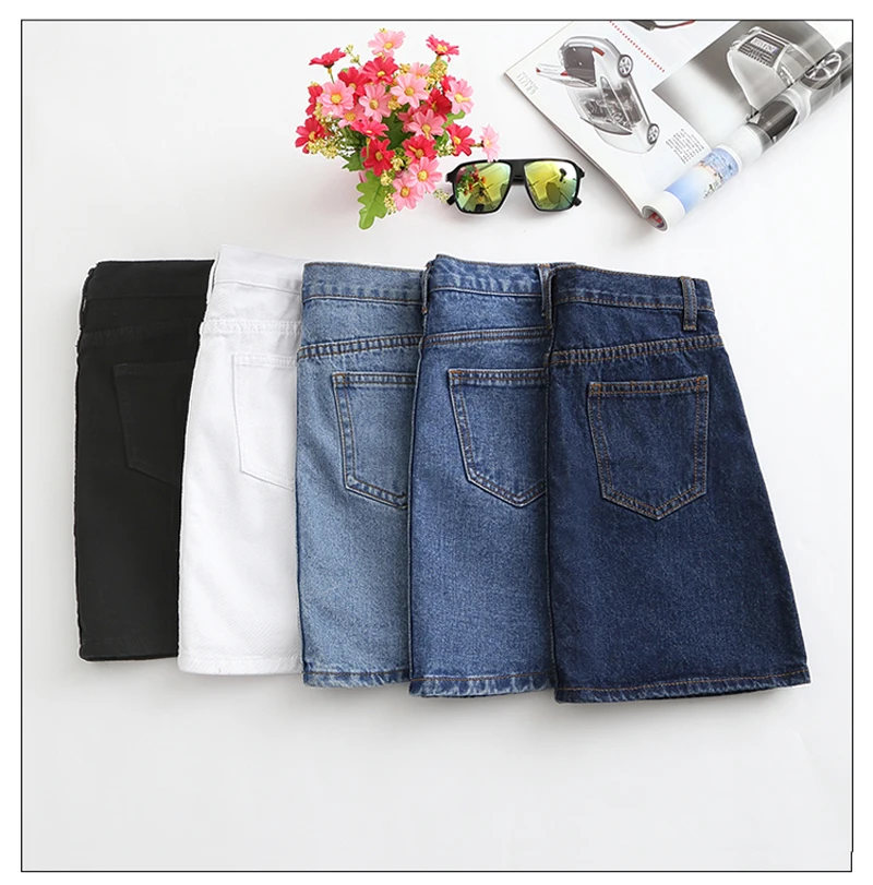 brown skirt Zoki Sexy Women Denim Mini Skirt Fashion Summer High Waist Korean Black Skirt Blue Package Hip Jeans Harajuku Plus Size Cotton lululemon skirt