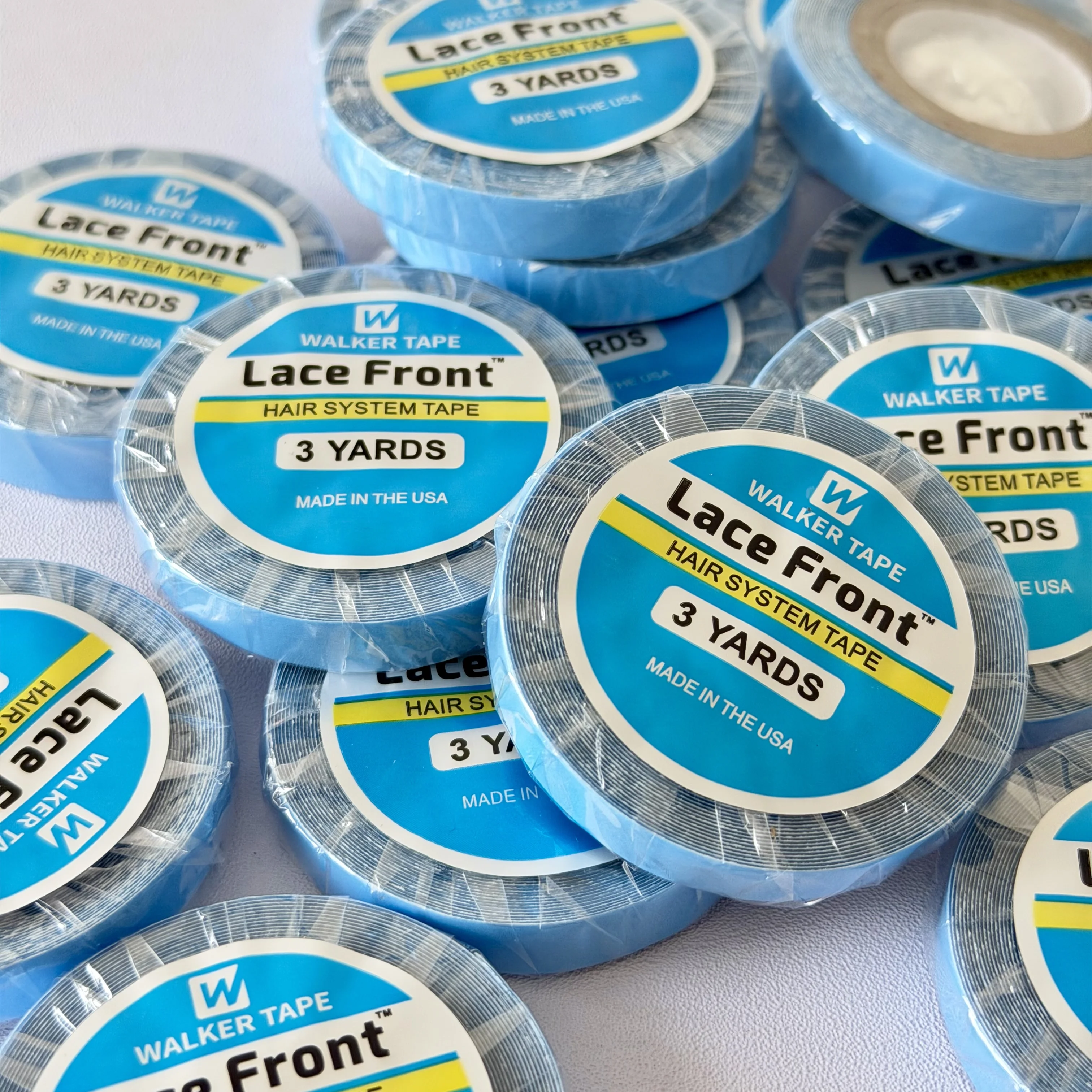 30PCS/20PCS/10PCS/5PCS/1PCS  0.8 CM*3 Yards Super Hair Blue Tape Double-Sided Adhesive Tape for Hair Extension/Lace Wig/Toupee