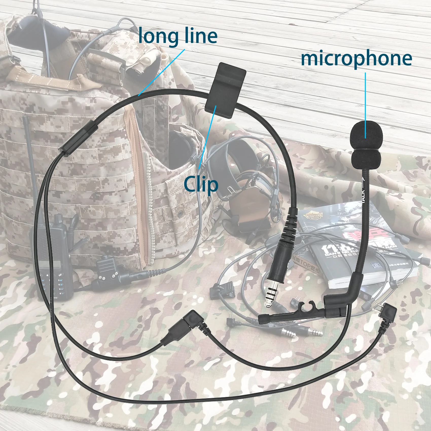 Y-Line Kit Tactical Headset COMTAC II IPSC Version U94 Ptt Headphone Microphone for Ipsc Comtac Anti-noise Shooting Headphones