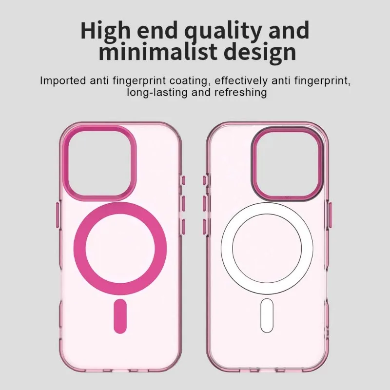 Luxury Magnetic Frosted Military-Grade Protective Case with Camera Frame and Magsafe Compatibility