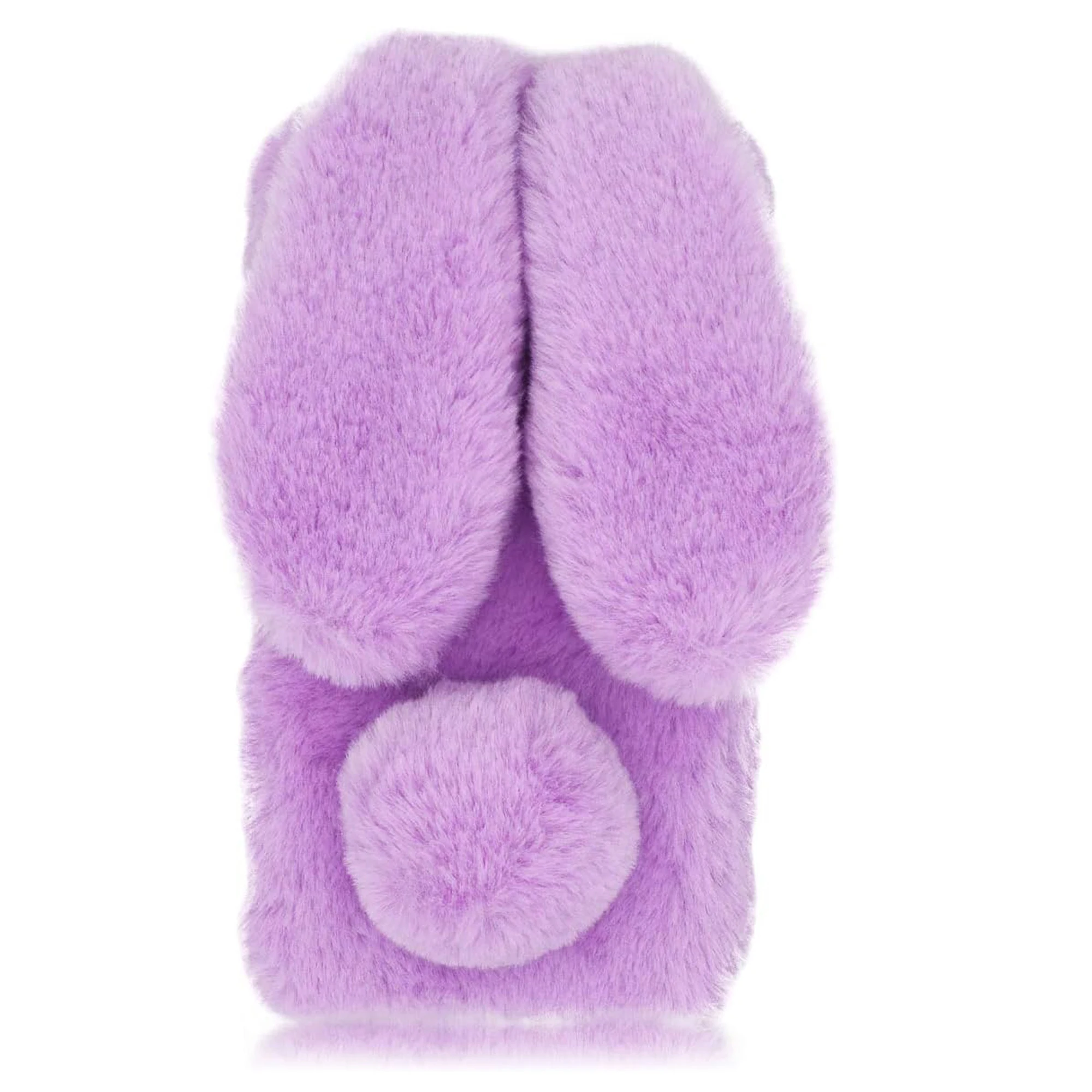 3D Rabbit Plush Case for iPhone 16 Pro Max Luxury Cute Warm Bunny Furry Soft 3D Long Ear Hair Plush Rabbit Case Cover for Grils