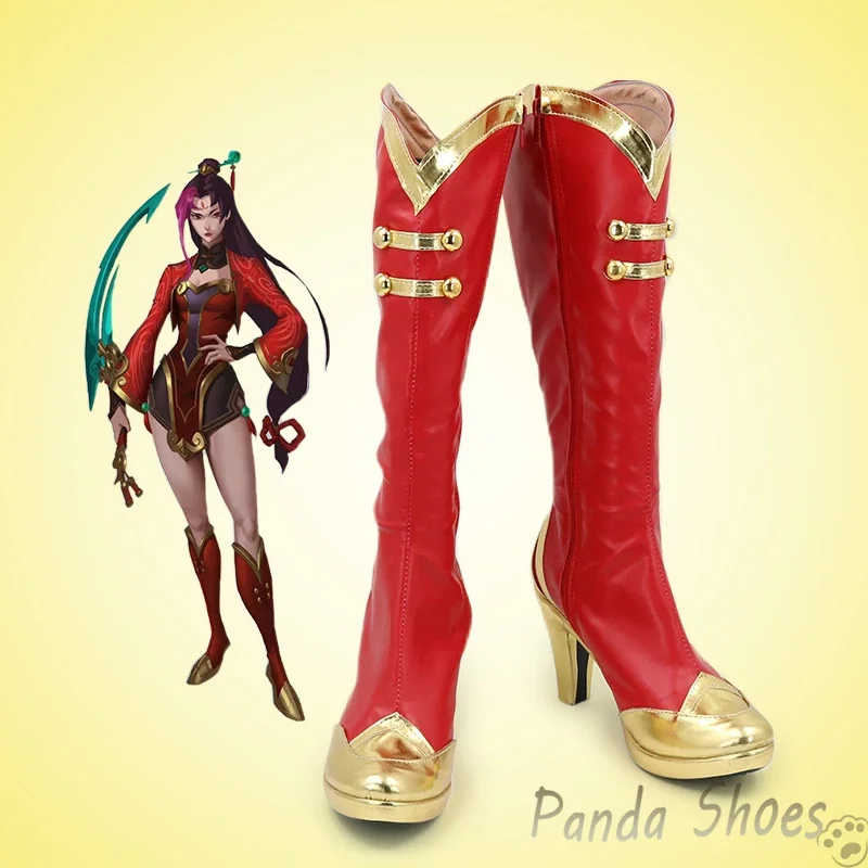 

Diana LOL Cosplay Shoes Game League of Legends Cos Long Boots Scorn of the Moon Cosplay Costume Prop Shoes for Con Halloween