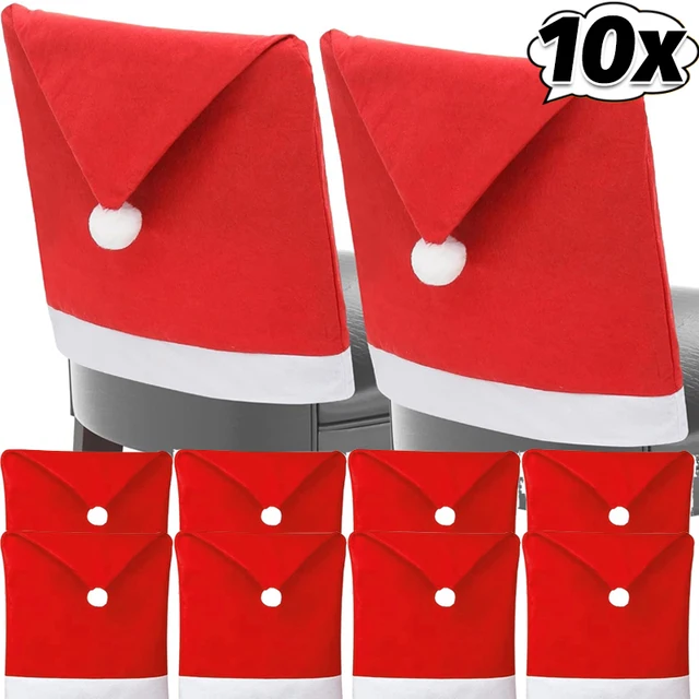 Red Non-Woven Dining Room Chair Cover for Christmas Party and Restaurant Table Decoration 1