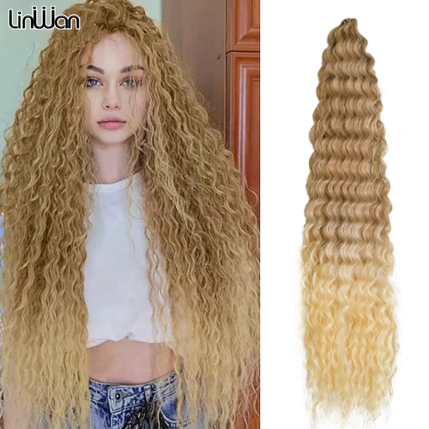 Ariel Curl Hair Water Wave Synthetic Twist Crochet Curly Hair 30 Inch