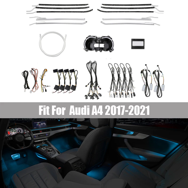 

30 Colors Ambient Light Suitable for Audi A4 2017 2018 2019 2020 2021 Illuminated Car Styling LED Ambient Light