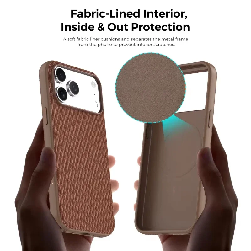 Luxury Magnetic Phone Case with Woven Fabric Back Cover