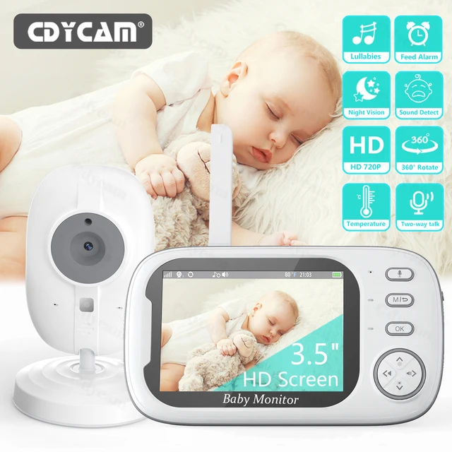 BABÁ ELETRÔNICA -  Cdycam-Wireless Video Baby Monitor, Nanny Câmera de Segurança, Visão Noturna, Monitoramento de Temperatura, 2-Way Audio, Novo, 3.5"