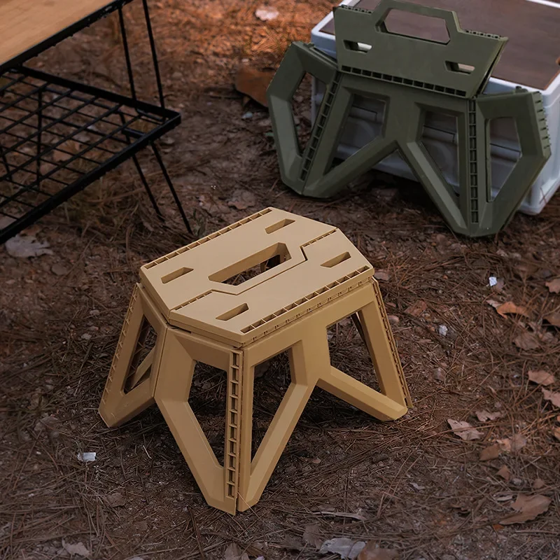 Outdoor Portable Folding Camping Plastic Stool High Load-bearing Handle