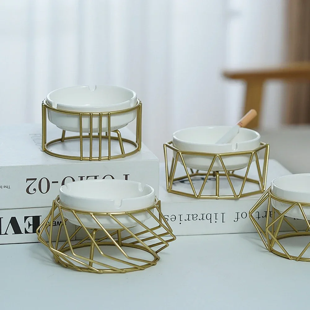 Ashtray with Shelf Living Room Decoration Geometric Ashtray Ornaments Creative Home Modern Trend Office Ceramic portable ashtray cigarettes ashtray silicone ashtray stainless steel ashtray metal ashtray air purifier ashtray wood ashtray ceramic ashtray