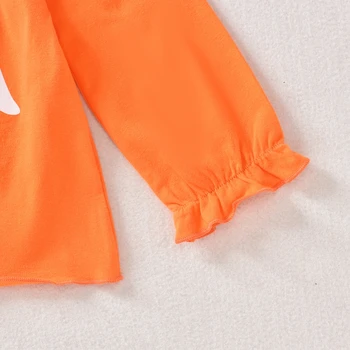 6M-3Y Fashion Baby Girls' Halloween Suit Kids Set Two Pieces Cartoon Print Girl Top And Bottom Set Children Halloween Outfit Set 5