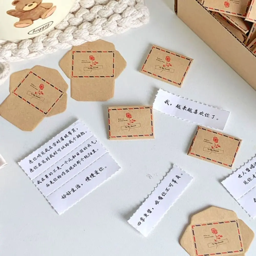 DIY 깜짝 선물 미니 연애 편지 세트, 수제 자체 제작 사랑 봉투 세트, 100 약속, 축복, 할 일 목록 수공예