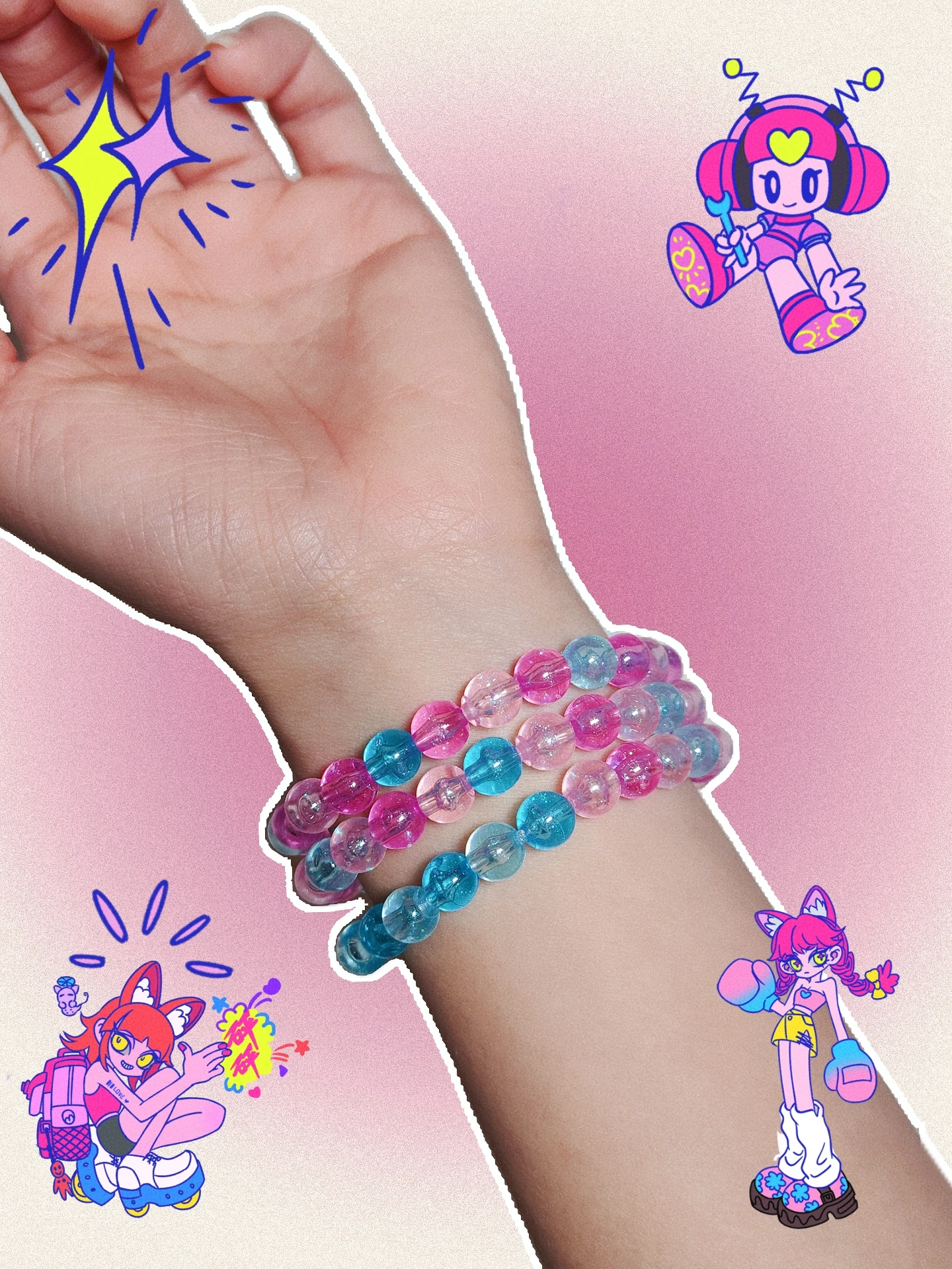 Children's Hand-beaded Educational Toy Girl Training Concentration DIY Material Bracelet 1pcs