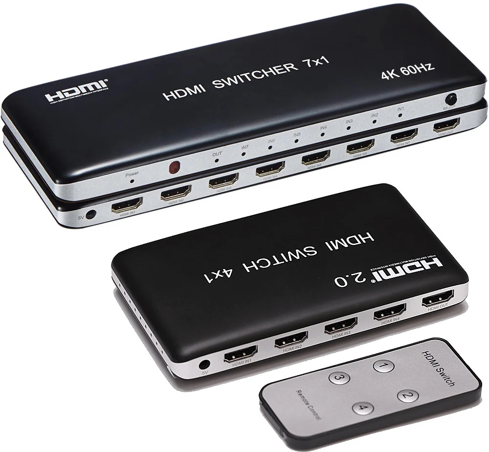 4K 60 Гц HDMI переключатель 7x1 4x1 3x1 2 0 видео преобразователь поддержка IR Remote HDR 3D для PS3