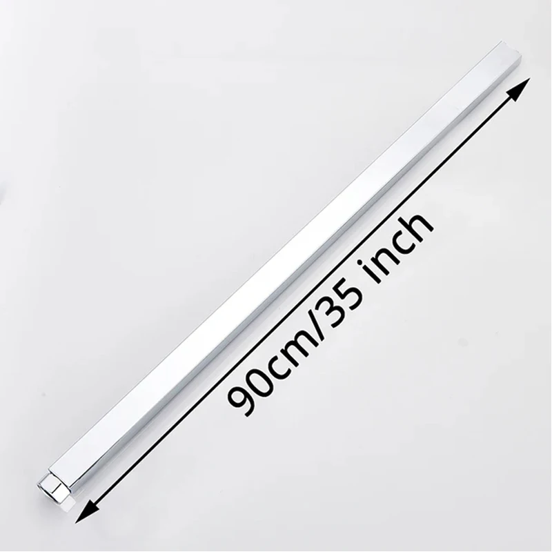 Shower Pipe Extension Height Adjustable Shower Bar Shower Set 40 Tube-Bar Extend Pipe For Shower Faucet Black Chrome Extension Tube Bar For Bathroom Faucet