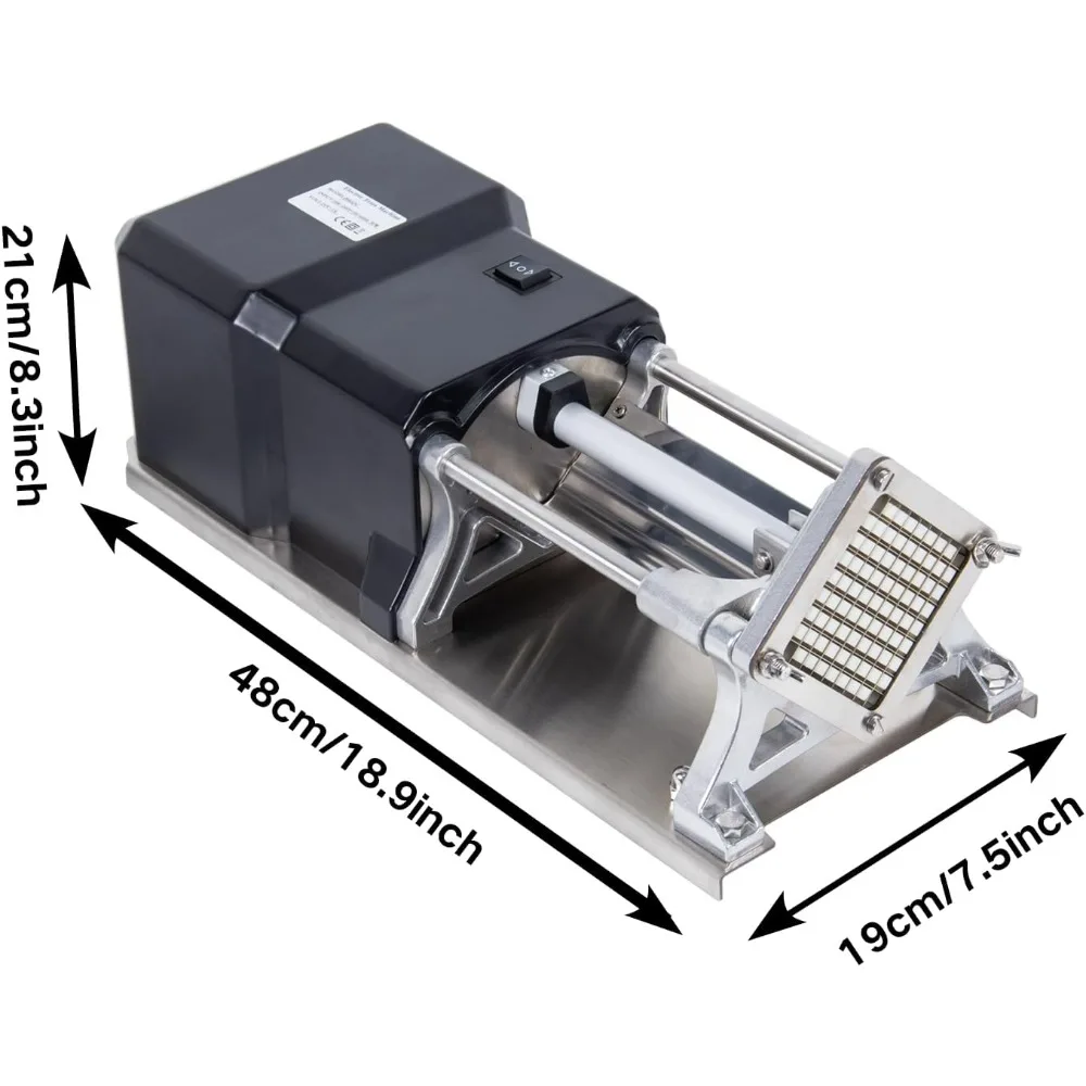 Professional Stainless Steel French Fry Cutter with 3-Size Replaceable Blades for Potato ChipsNEW-