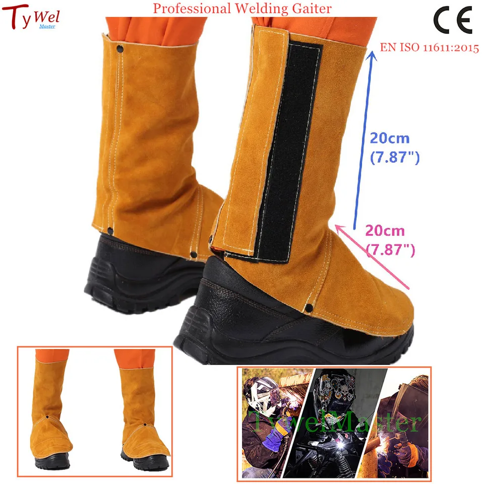 QeeLink Paire de couvre-bottes de soudage en cuir - Résistantes à la  chaleur et à l'abrasion - Protections de chaussures - Guêtres de soudage :  : Outils et Bricolage