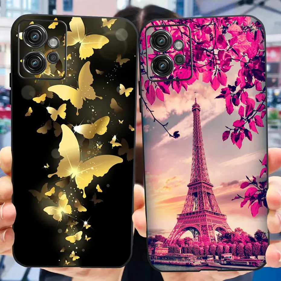 Floral Cat Design Soft Silicone TPU Back Cover Phone Case