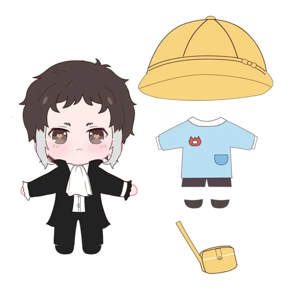 

20CM Stuffed Doll Toys Anime Bungou Stray Ryuunosuke Akutagawa Cotton Dress Up Plush Doll With Changeable Clothes Baby's Gifts