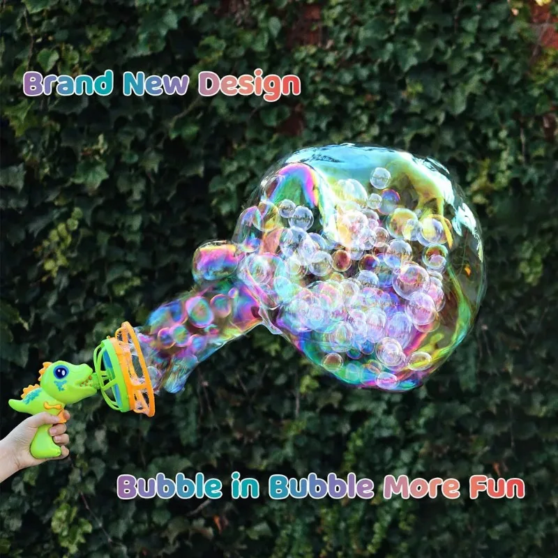 Bubble Gun Bubble Machine Dinosaur Bubbles Machine Toys Suitable for Children and Toddlers Bubble Gun Party Gifts Birthday 5