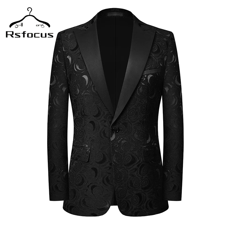 

Black Red Navy Blue Blazers For Men Luxury Floral Blaser Masculino Wedding Party Dress Suits Jacket Blazer Hombre Elegante Q1469