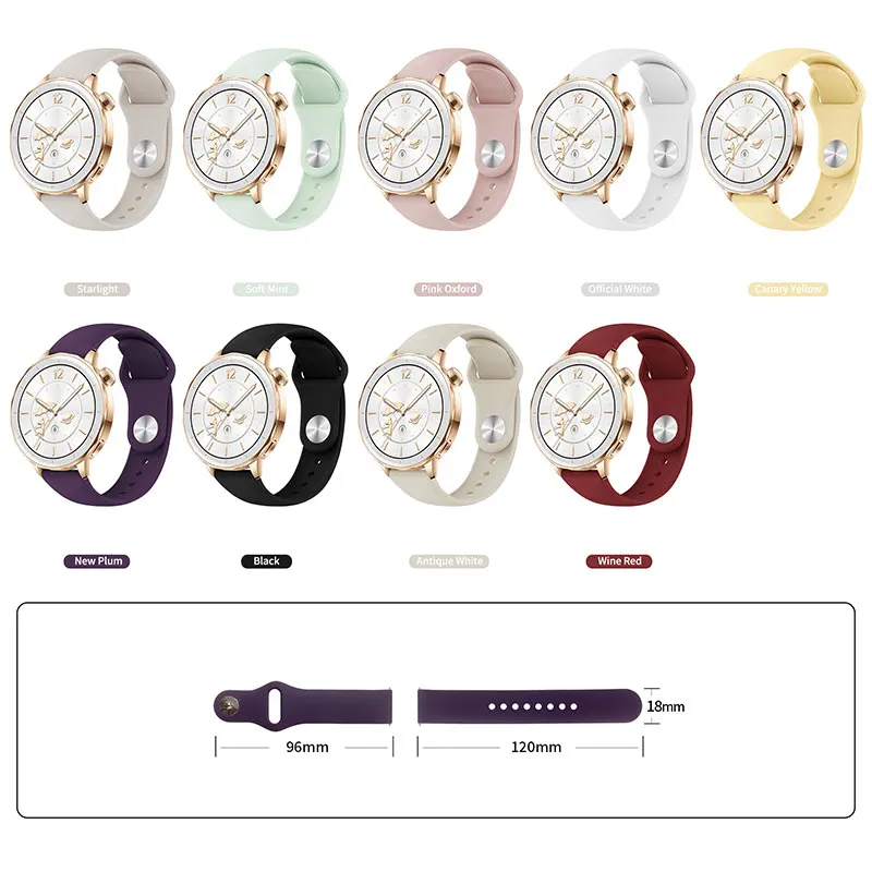 Elegant 18mm Silicone Watch Band Strap Bracelet