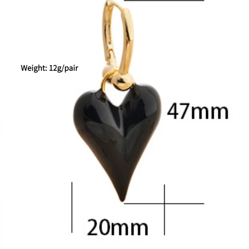 Fashion Jewelry Enamel Heart Dangle Earrings Girl Women Gifts Ear Accessories dangle earrings